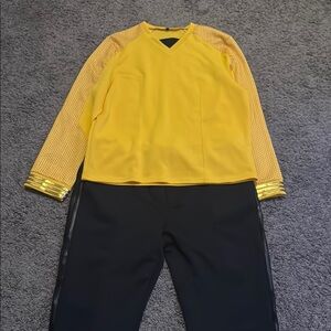 Star Trek strange new worlds Yellow Long Sleeve Top and Black Pants Set